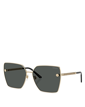 Versace Square Sunglasses, 63mm In Gold/gray Solid