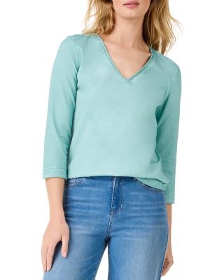 Nzt Nic+Zoe Roll Sleeve V Neck Top