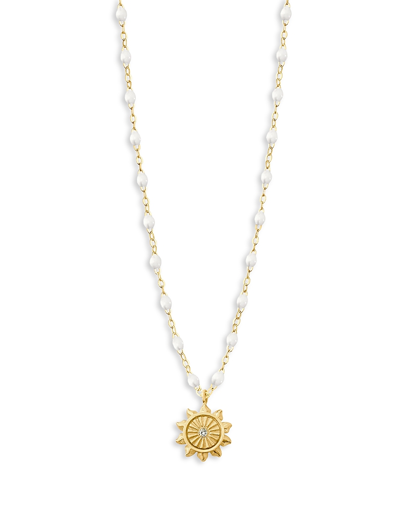 Gigi Clozeau 18K Yellow Gold Bead Sun Pendant Necklace, 16.5
