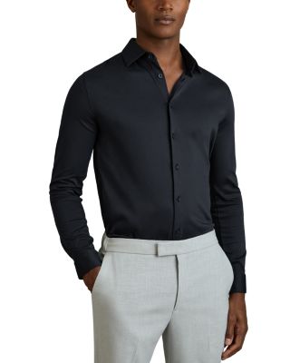 REISS - Viscount Mercerized Button Front Shirt