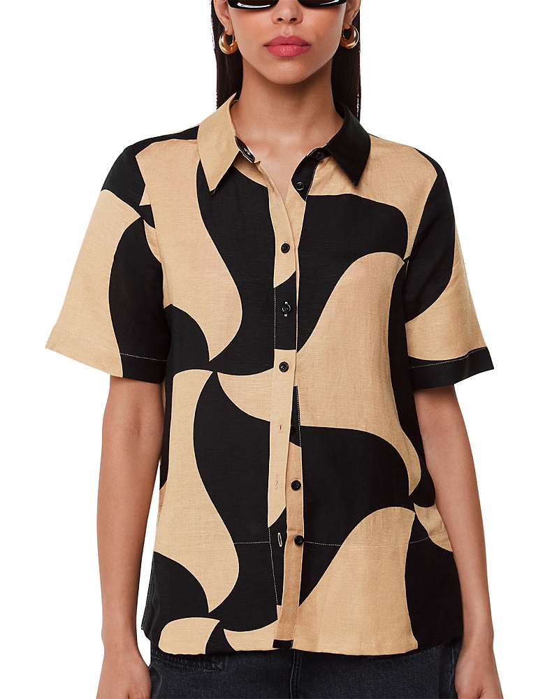 Whistles Triangle Swirl Top In Black/multi