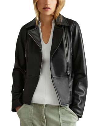 【海外限定】REISSレザージャケット☆Febe Febe Black Belted Le REISS Febe Belted Leather Moto Jacket | Bloomingdale's