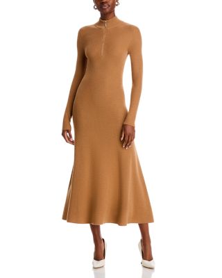 Rosetta Getty - Ribbed Zip Up Turtleneck Dress