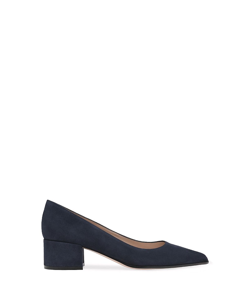 Gianvito Rossi Suede Block-heel Pumps In Blue