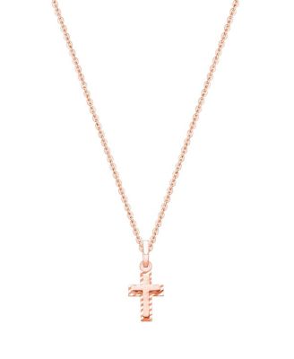  Children's 14K Gold Beautifully Beveled Cross 12-14" Necklace