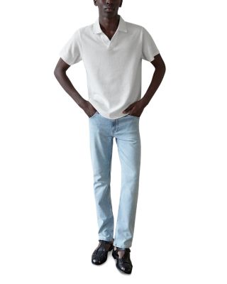 Jacquard Short Sleeve Open Collar Polo Shirt