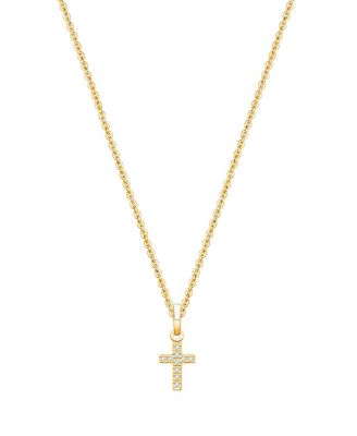 Tiny Blessings - Unisex Children's 14K Gold Divine Light Cross 13-14" Necklace