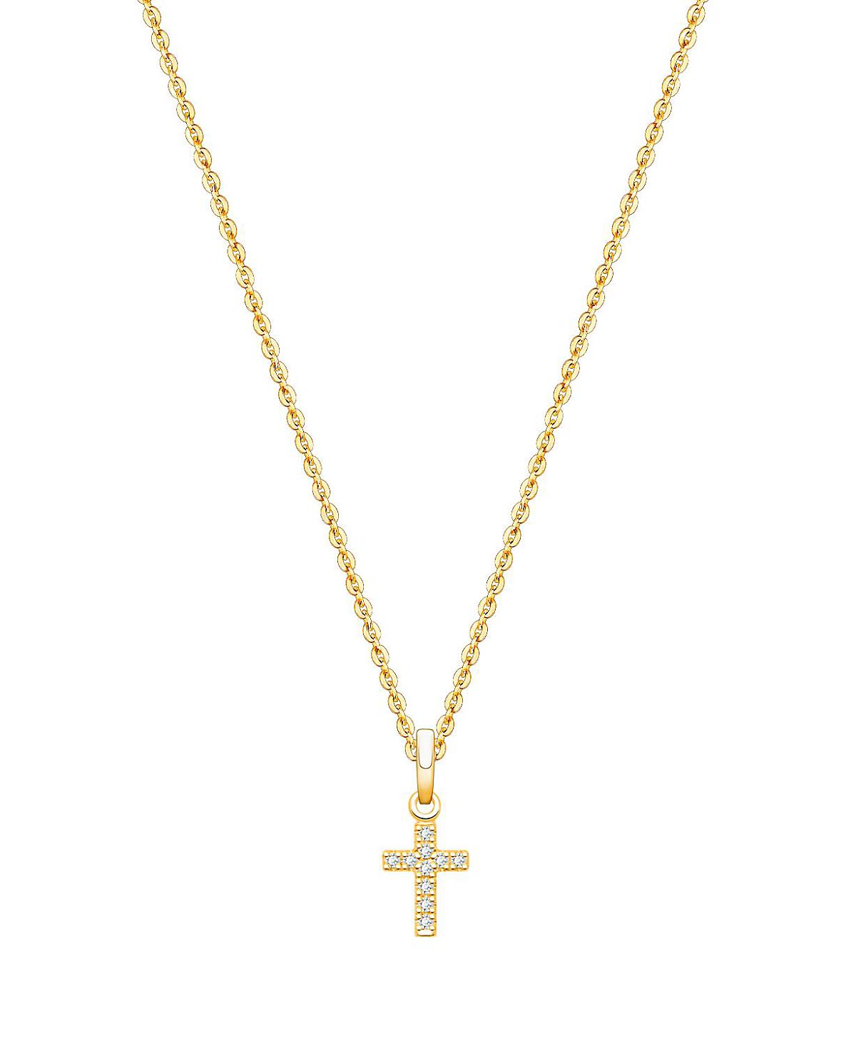 Tiny Blessings Unisex Children's 14K Gold Divine Light Cross 13-14 Necklace