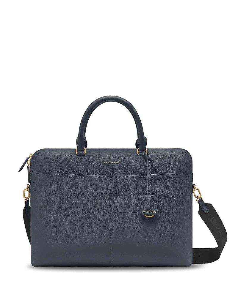 Maison De Sabre Leather Laptop Bag In Graphite Grey