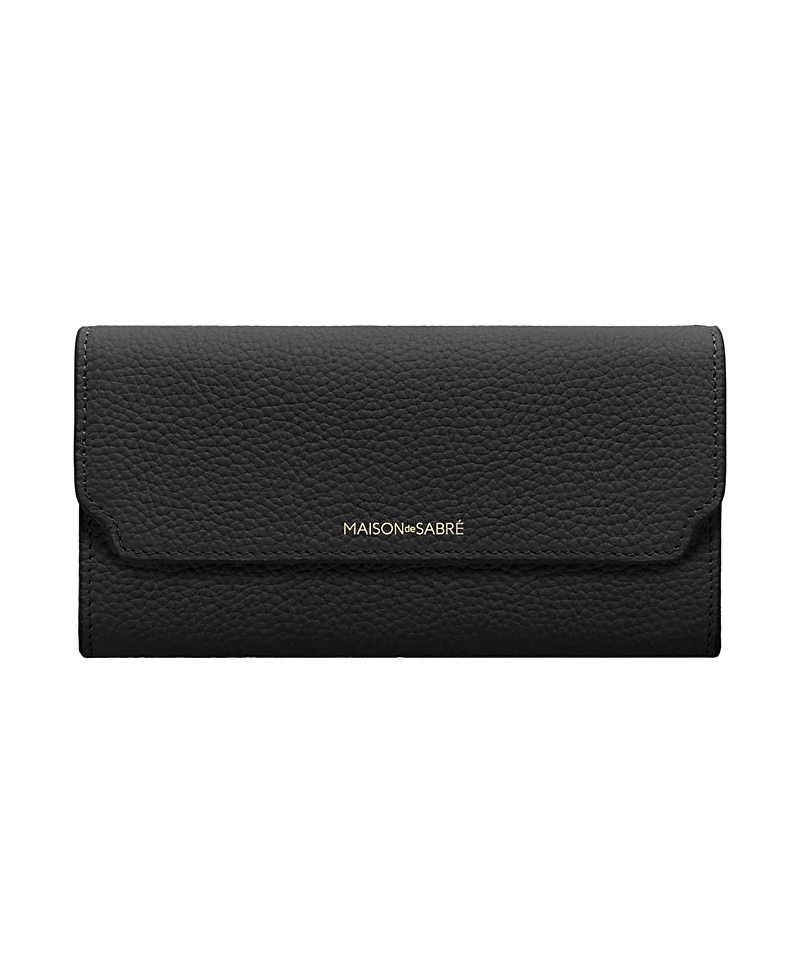Maison De Sabre Maison De Sabré Long Leather Flap Wallet In Rouge Noir