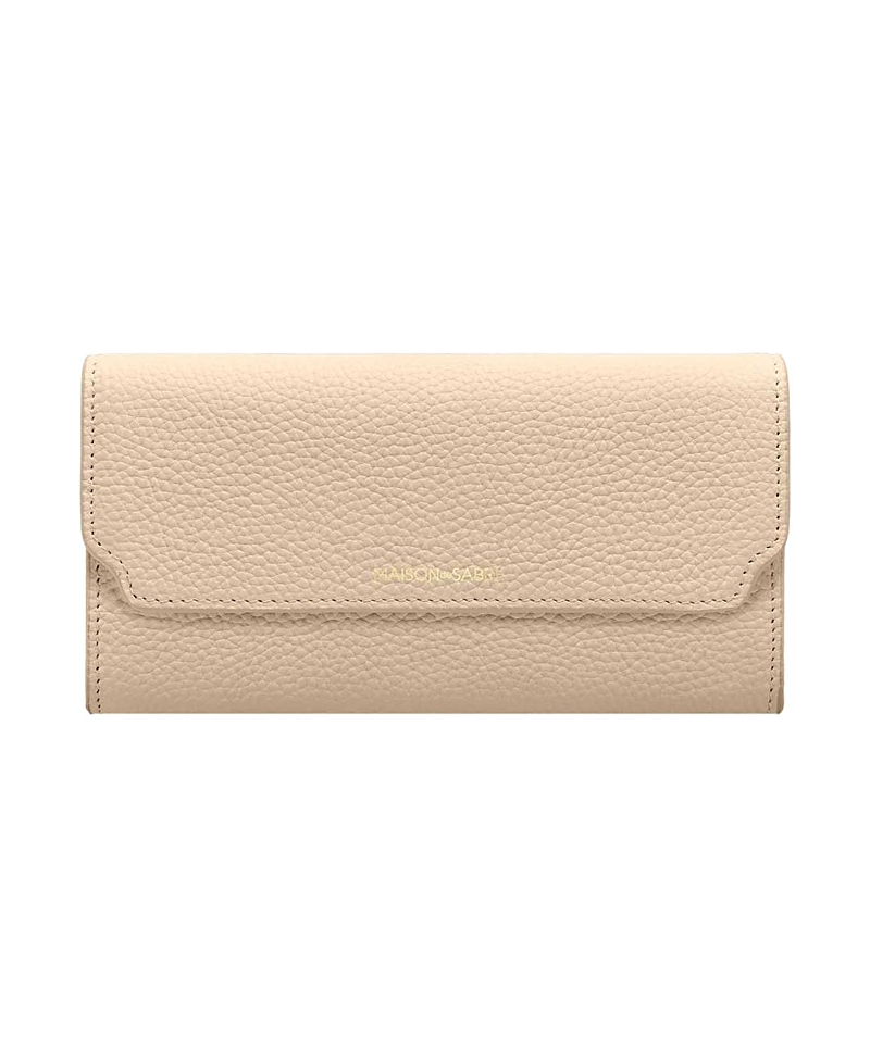 Maison De Sabre Flap Zip Leather Wallet In Saharan Fuchsia