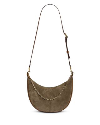 Gerard Darel Le Suzanne Suede Half Moon Bag