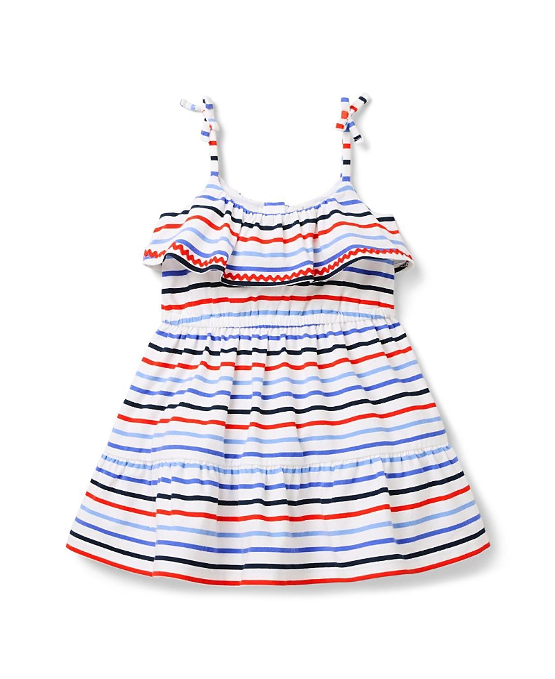 Janie and Jack Girls' Striped Ruffle Dress - Baby, Little Kid, Big Kid
