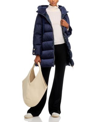 Sateen Quilted A Line Coat