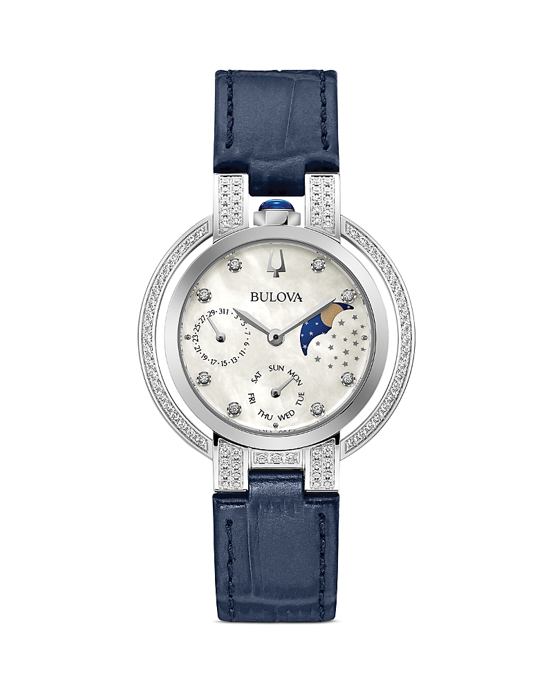 Bulova Classic Rubaiyat Watch, 35mm In White/blue