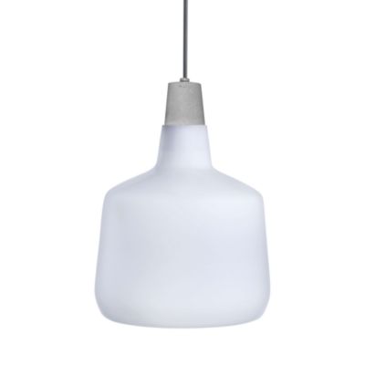 Nude Glass - Mono Lamp Opal White with Concrete Socket