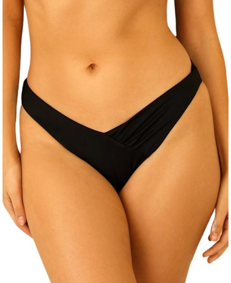 Dippin Daisys Angel Asymmetrical V-cut Bikini Bottom In Black