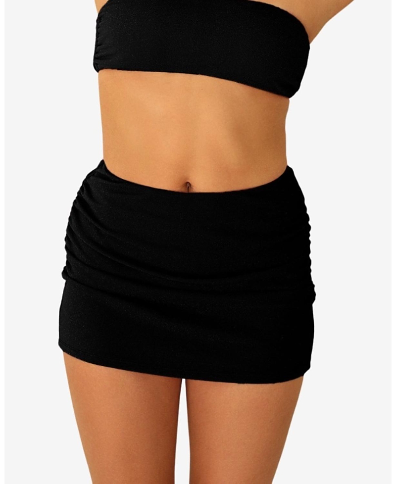 Dippin Daisys Lucky Swim Mini Length Skirt In Black