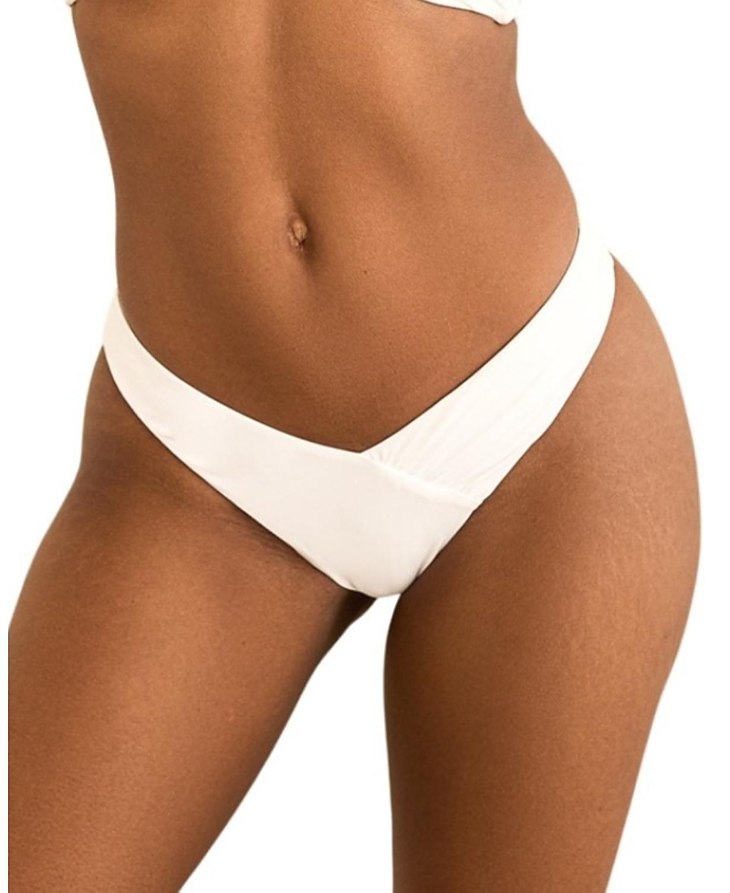Dippin Daisys Angel Asymmetrical V-cut Bikini Bottom In White