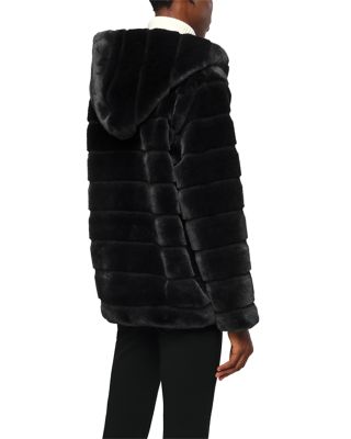 Goldy Faux Fur Hooded Short Coat