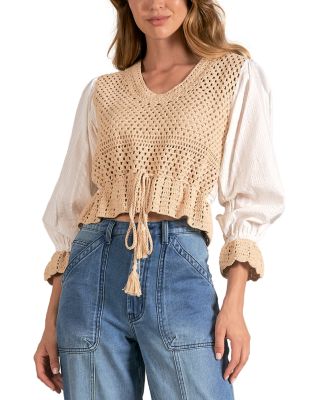Elan - Mixed Media Top