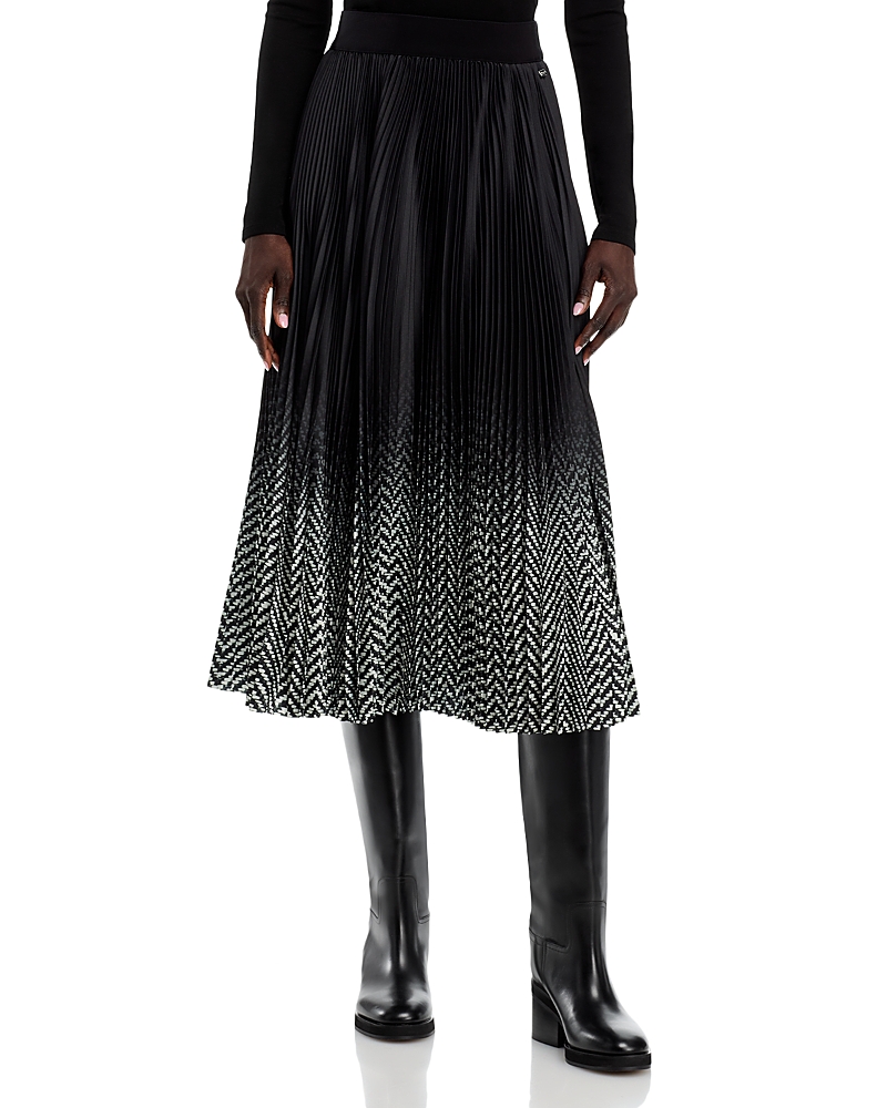Herno Herringbone Ombre Pleated Skirt