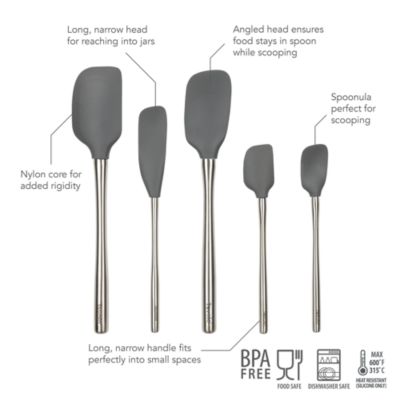 Flex-Core Silicone and Stainless Steel 5-Piece Spatula Set