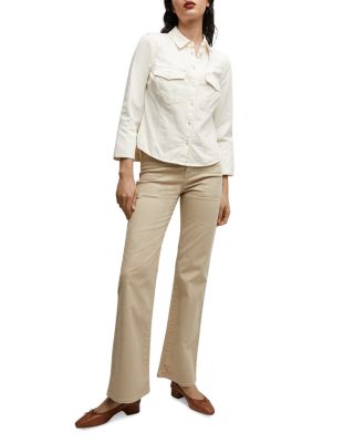 Tシャツ・カットソー VERONICA BEARD Women Tunic Tops 2412KA1290404 E0166Ivory Bei Tivi Denim Shirt in Ecru | Veronica Beard