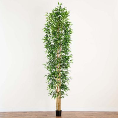 12' Artificial Bamboo Tree with Real Bamboo Trunks