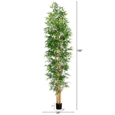 11' Artificial Bamboo Tree with Real Bamboo Trunks