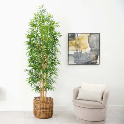 9' Artificial Bamboo Tree with Real Bamboo Trunks