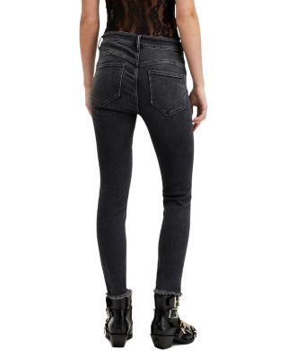 Miller High Rise Push Up Skinny Jeans in Washed Black