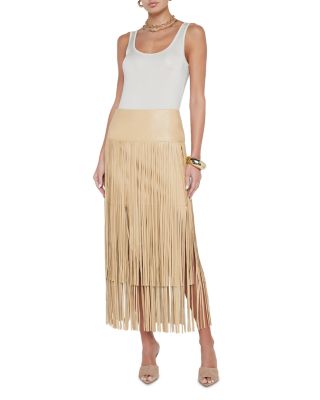 Karolina Tiered Fringe Midi Skirt