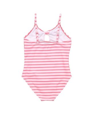  Unisex Coral Stripe Sustainable Bow Swimsuit