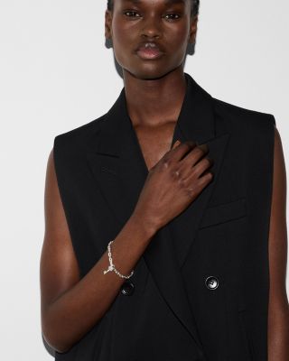 Sterling Silver Trademark Key Charm Chain Link Bracelet