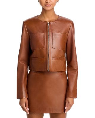 Leather Jacket &amp; Mini Skirt