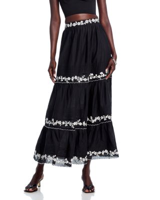 FARM Rio - Embroidered Tiered Skirt