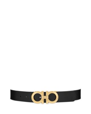 FERRAGAMO - Men's Double Gancini Reversible Smooth Leather Belt