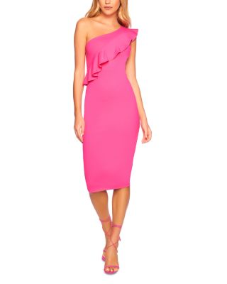 Susana Monaco - One Shoulder Ruffle Trim Dress