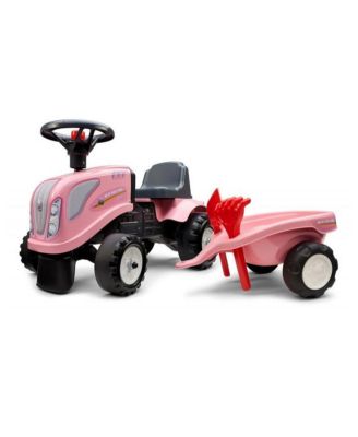 Falk - New Holland Girl's Pink Ride-on Tractor with Trailer and Tools - Age 3+