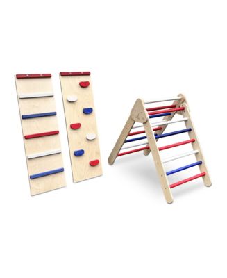 Bunny Hopkins Patriotic USA Wooden Climber Triangle and Rockwall/Ladder ...