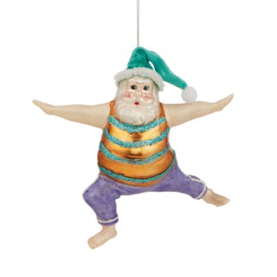 Bloomingdale's Glass Yoga Santa Ornament - Exclusive