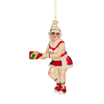 Bloomingdale's Glass Pickleball Mrs. Claus Ornament - Exclusive