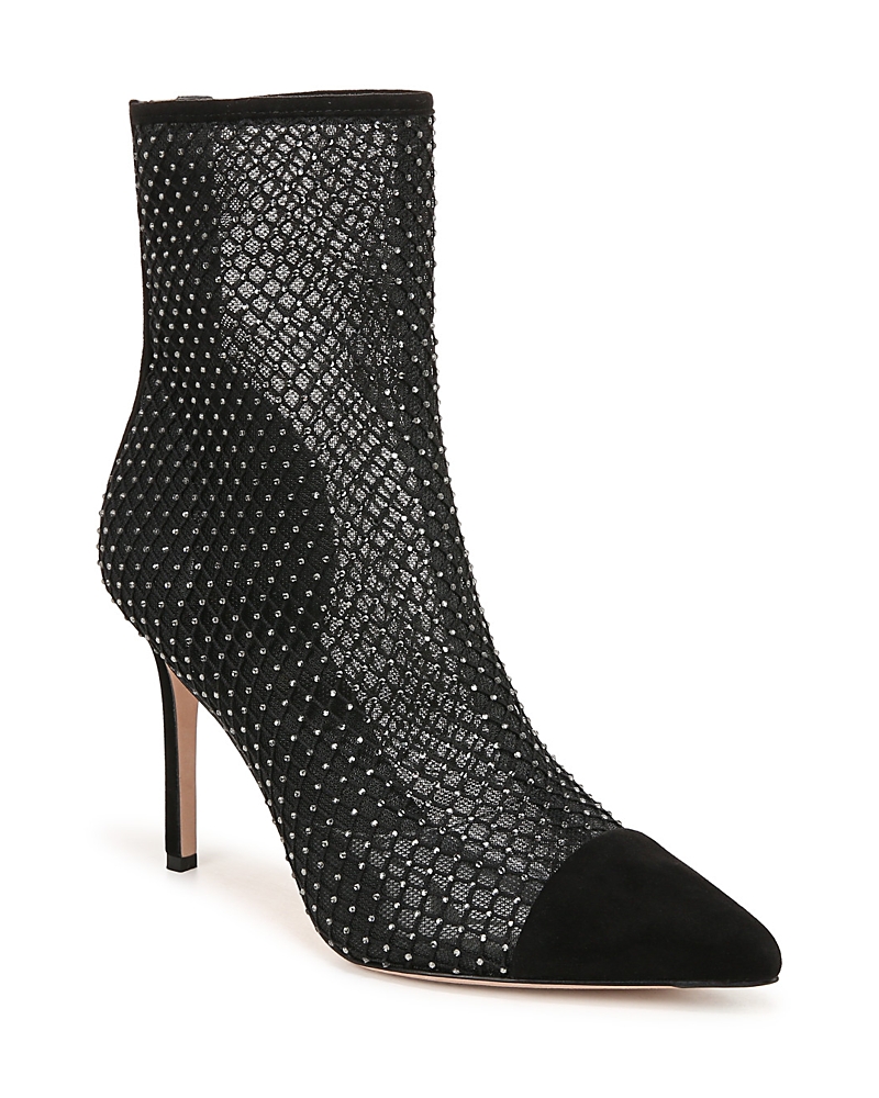 Veronica Beard Lisa Cap Toe Mesh Booties 95mm Black Diamond In Black