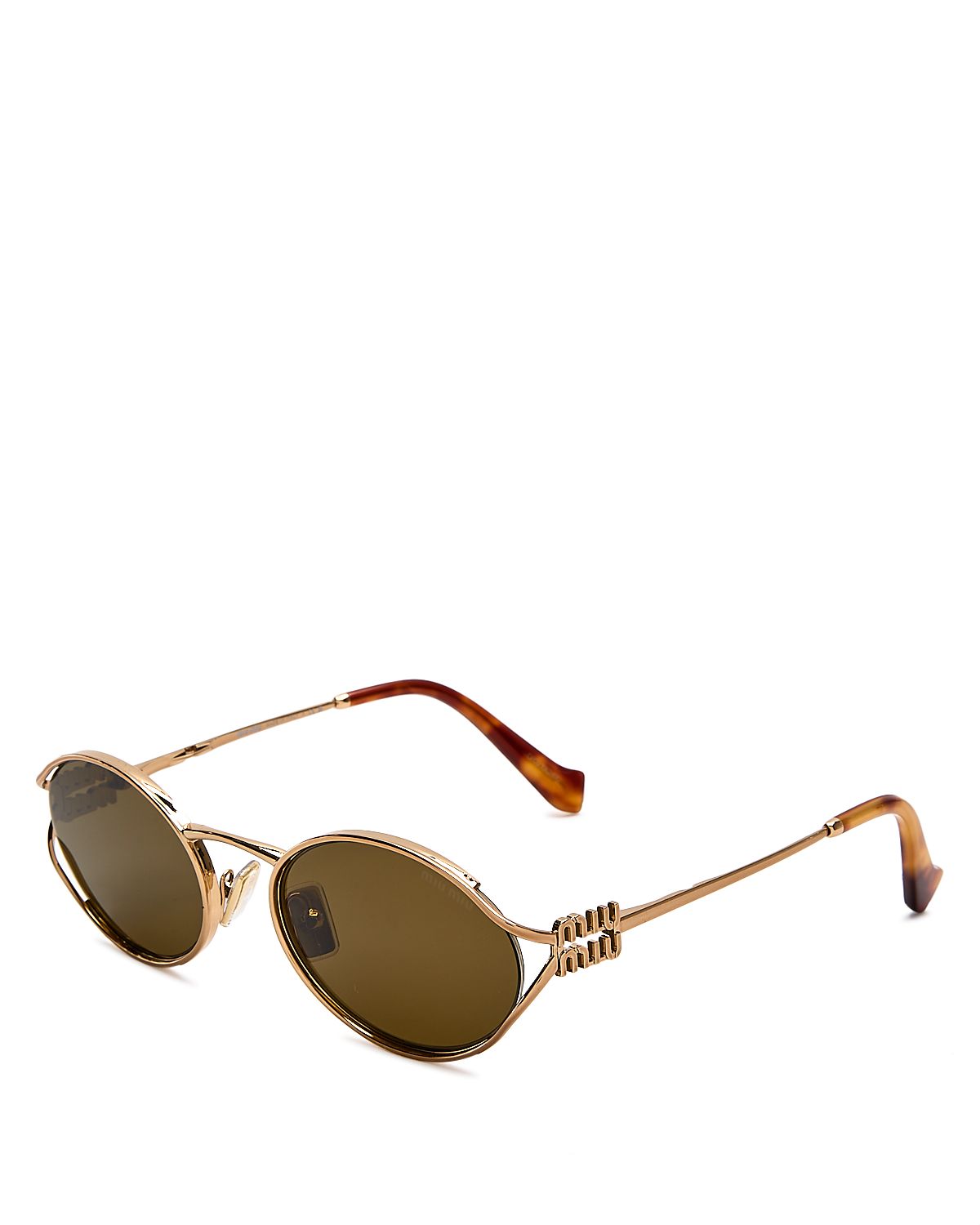 Miu Miu Metal Oval Sunglasses, 54mm