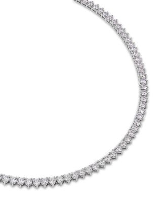 Certified Diamond Tennis Necklace in 14K White Gold, 15.0 tcw