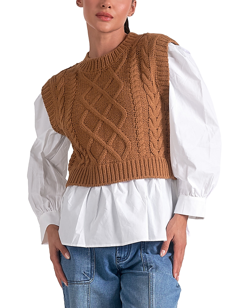 ELAN LAYERED LOOK SWEATER