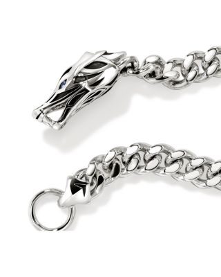 Sterling Silver & Blue Sapphire Naga Bracelet, 11mm