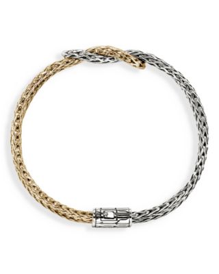 14K Yellow Gold & Sterling Silver Love Knot Bracelet, 7mm