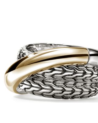 14K Yellow Gold & Sterling Silver JH Essentials Crossover Ring